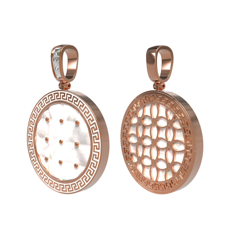 Подвеска из золота c эмаль и перламутром