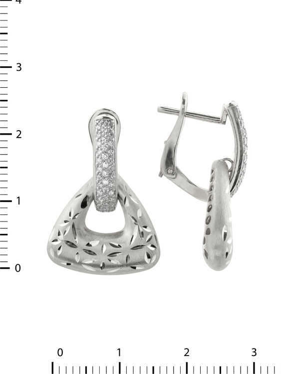 Серьги из белого золота c бриллиантами