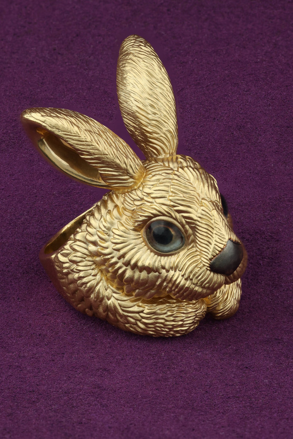 Кольцо из лимонного золота c эмаль