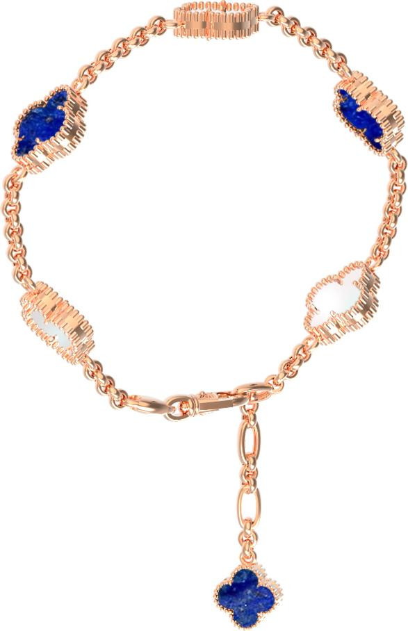 Браслет из золота c лазуритом и перламутром