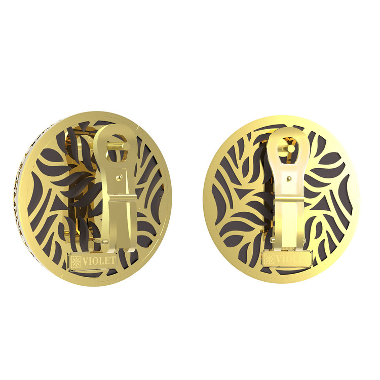 Серьги из лимонного золота c эбеновым деревом