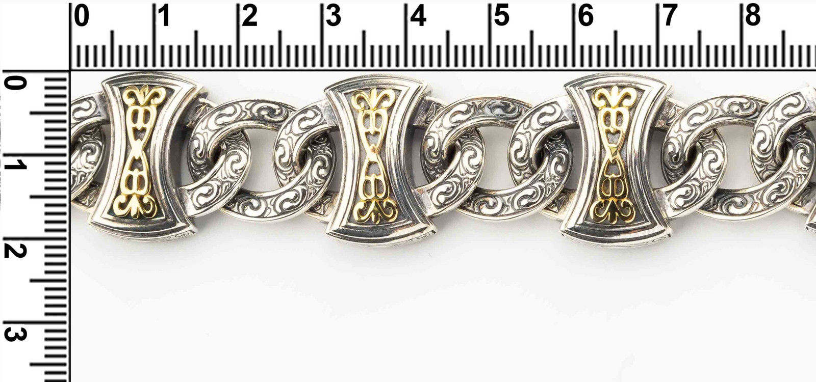 Браслет из серебра и золота c рубином