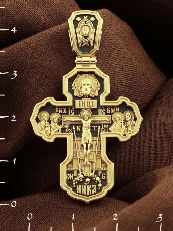 Крест из лимонного золота