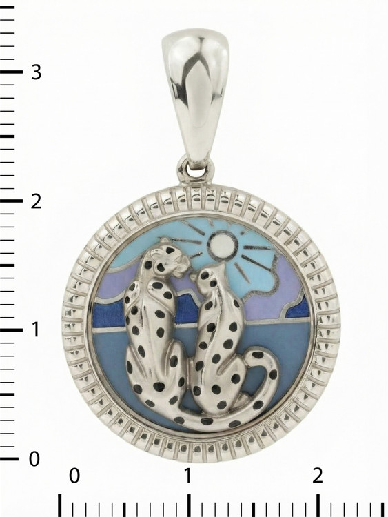 Подвеска из белого золота c эмалью