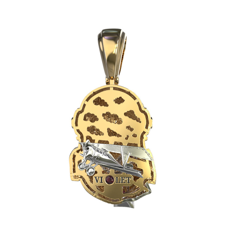 Подвеска из лимонного золота c эмаль , бриллиантами и рубином