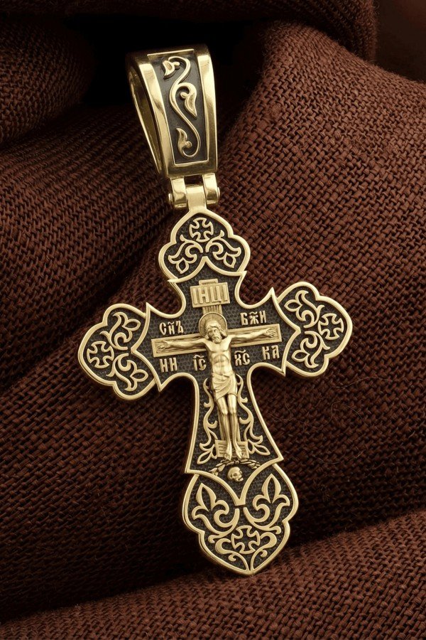 Крест из лимонного золота