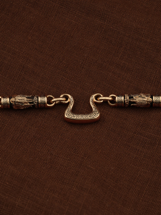 Цепь из золота c эмалью и эбеновым деревом