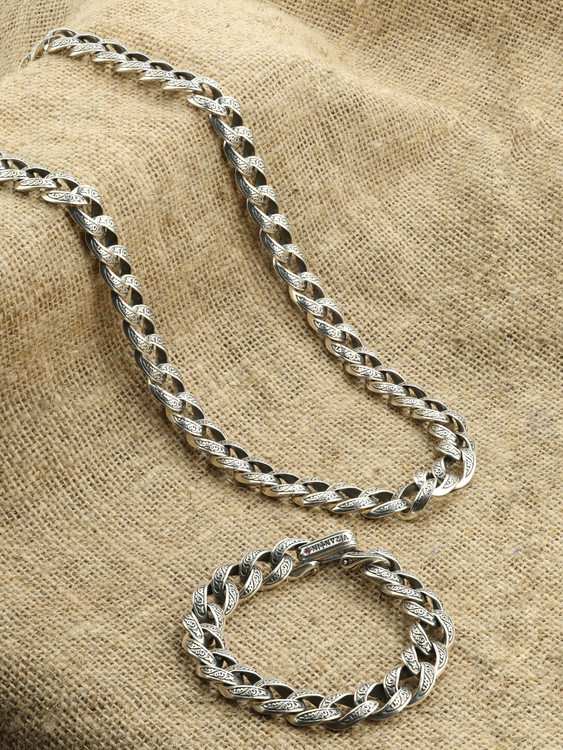 Цепь из серебра c рубином