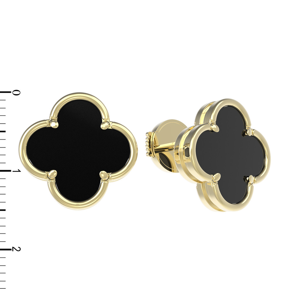 Серьги из лимонного золота c ониксом