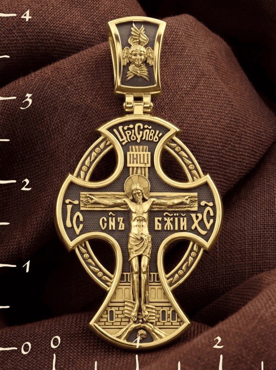 Крест из лимонного золота