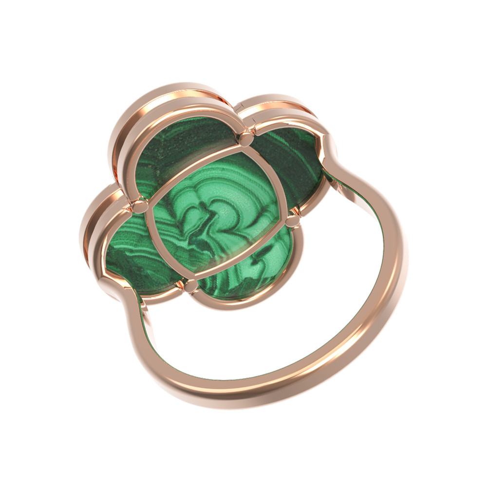 Кольцо из золота c малахитом