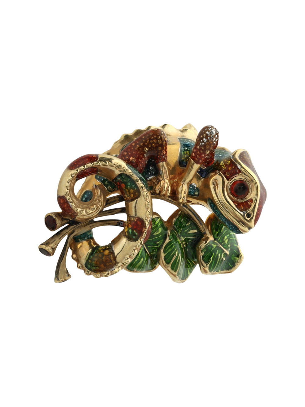 Подвеска из лимонного золота c эмалью и гранатом