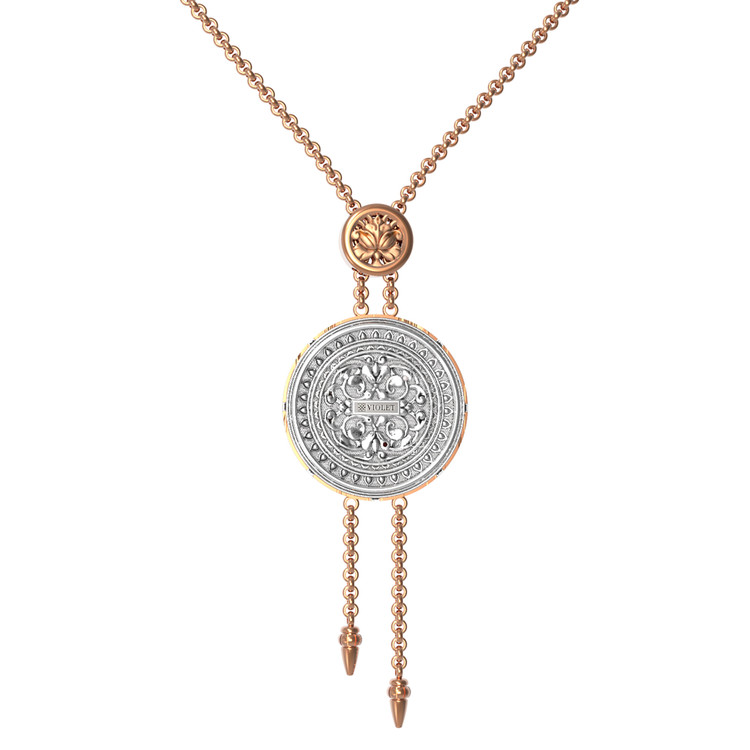 Колье из золота c эмалью