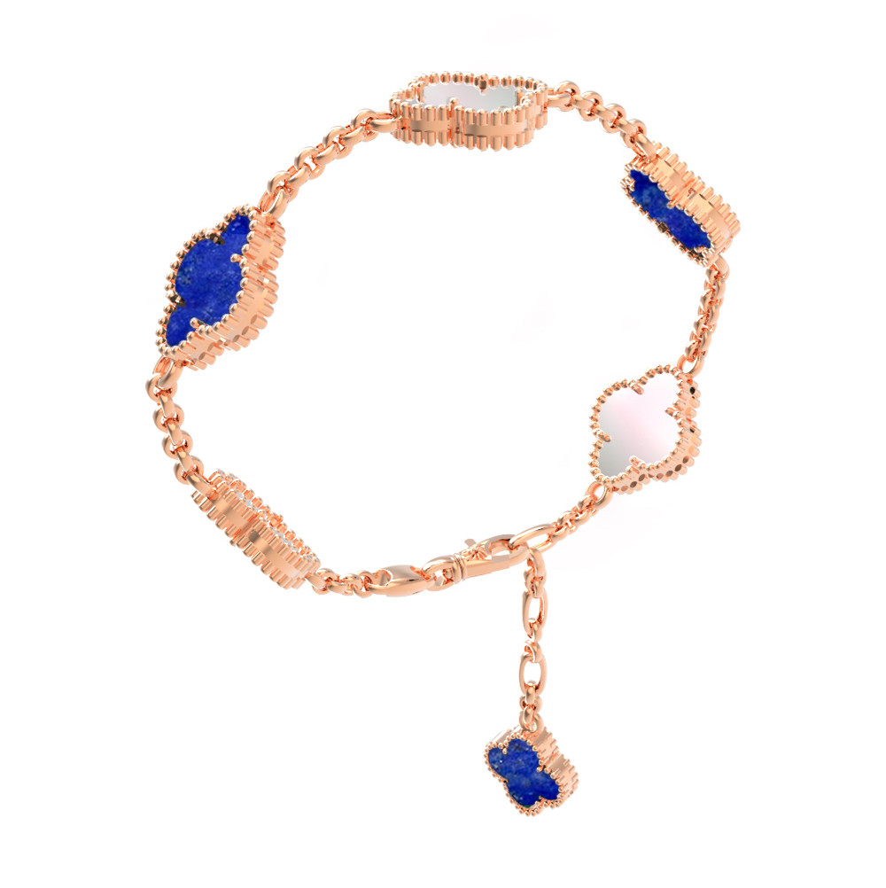 Браслет из золота c лазуритом и перламутром