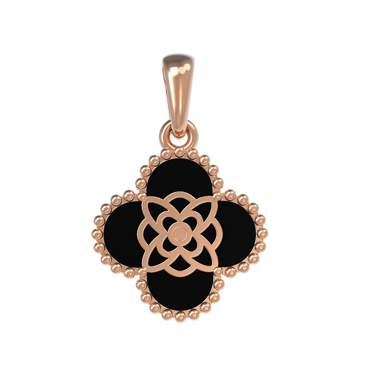 Подвеска из золота c бриллиантами и ониксом