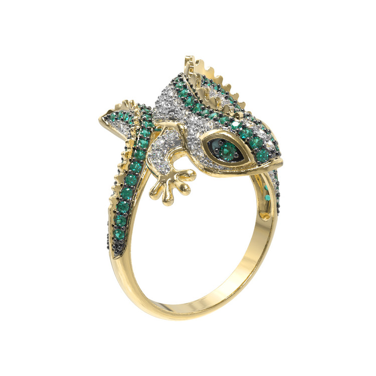 Кольцо из лимонного золота c фианитом