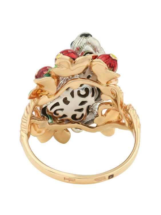 Кольцо из золота c эмалью