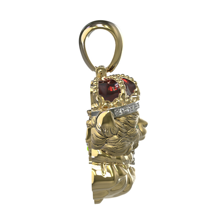 Подвеска из лимонного золота c эмаль , бриллиантами и рубином