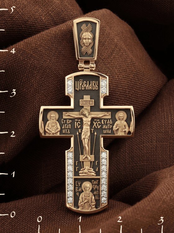 Крест из золота c бриллиантами