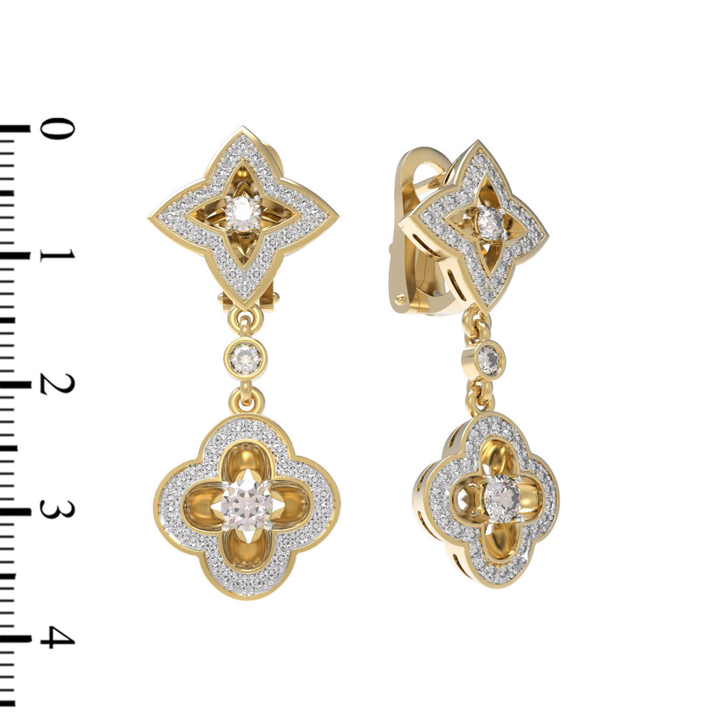 Серьги из лимонного золота c бриллиантами