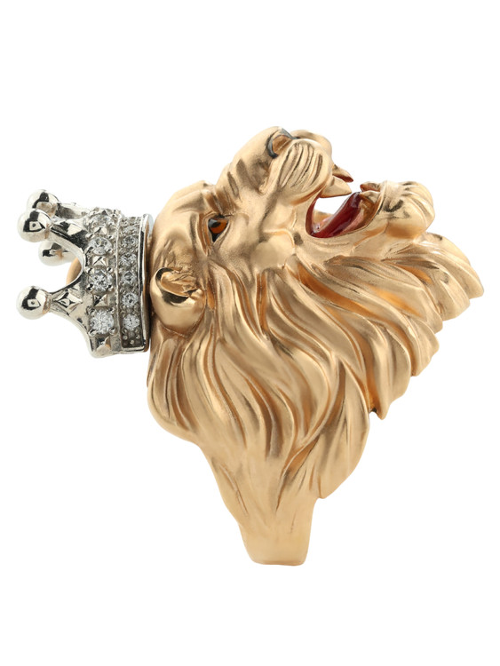 Кольцо из золота c эмаль и бриллиантами