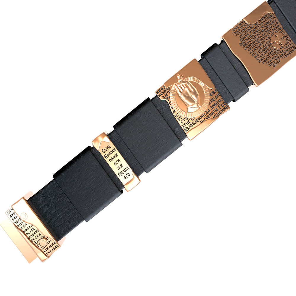 Браслет из золота c кожаным шнурком