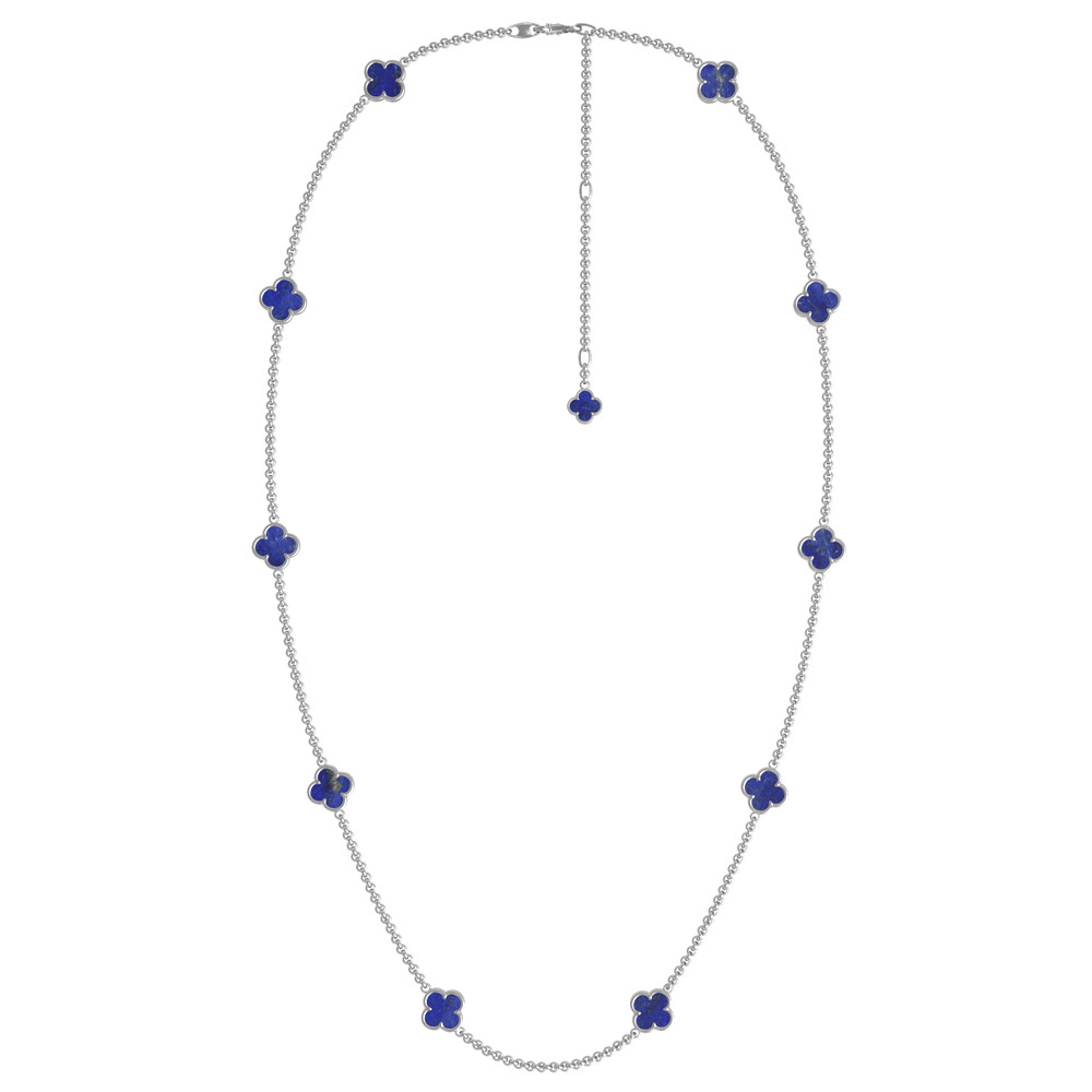 Колье из белого золота c лазуритом