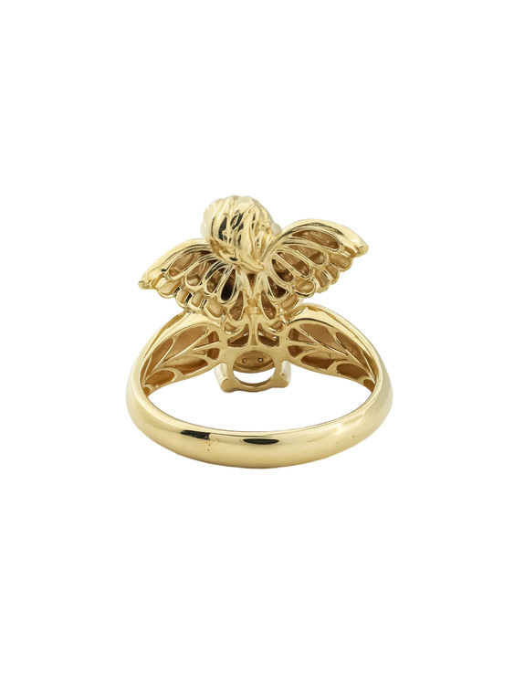 Кольцо из лимонного золота c бриллиантами