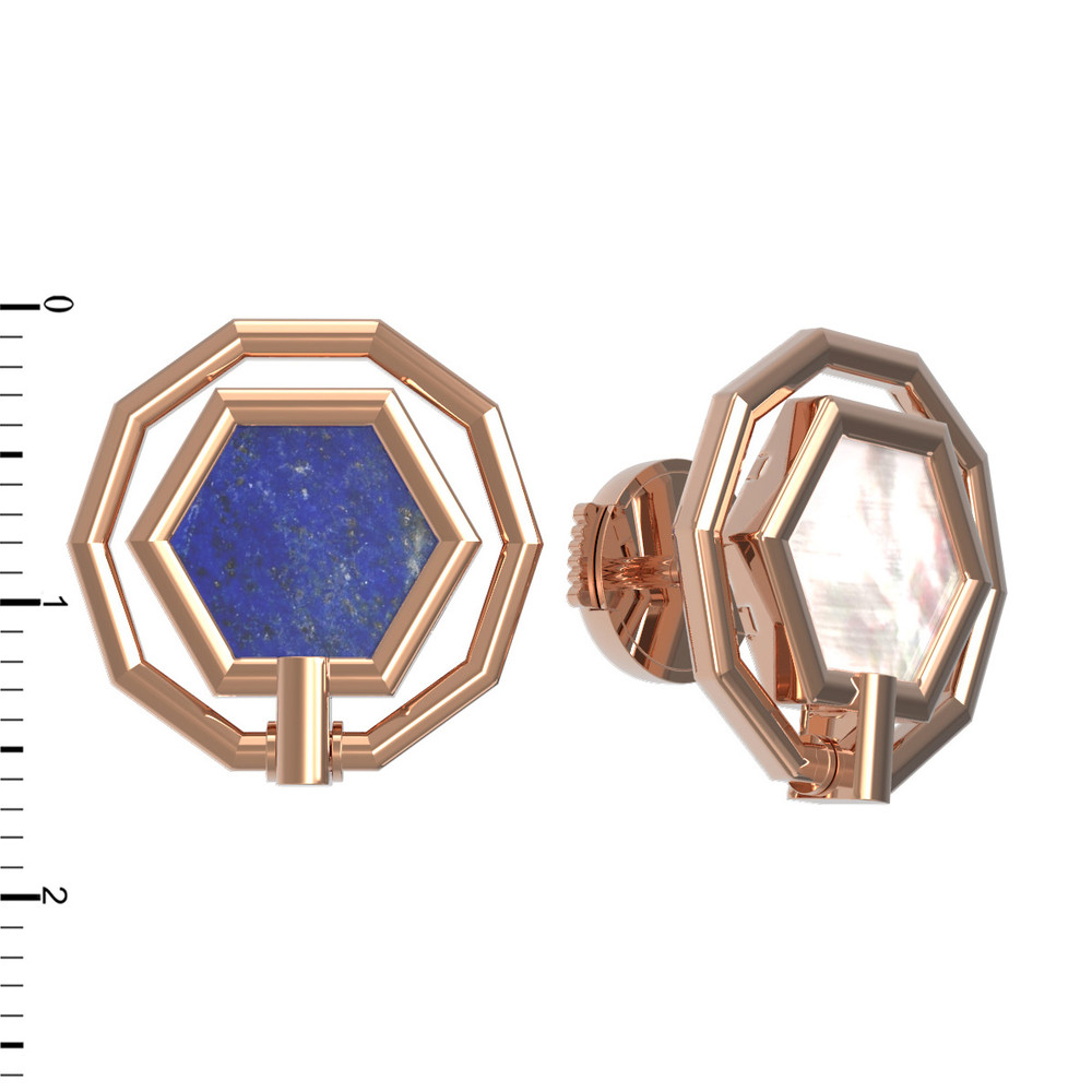 Серьги из золота c лазуритом и перламутром