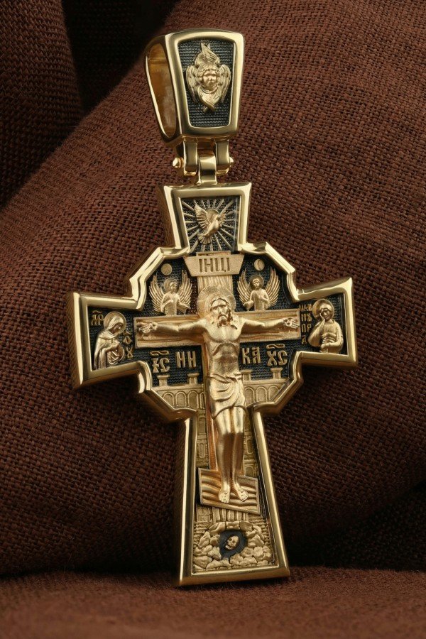 Крест из лимонного золота