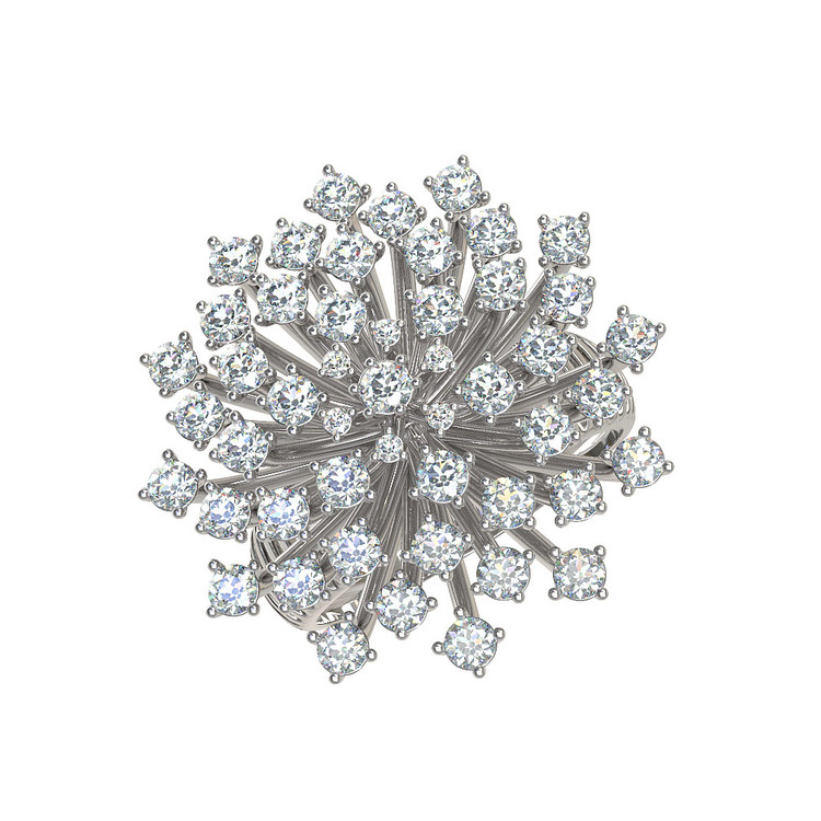 Кольцо из белого золота c бриллиантами