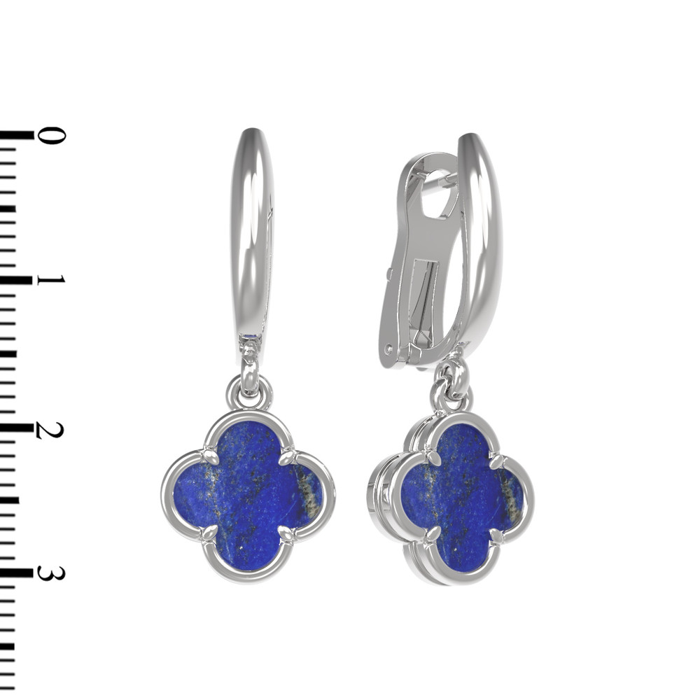 Серьги из белого золота c лазуритом