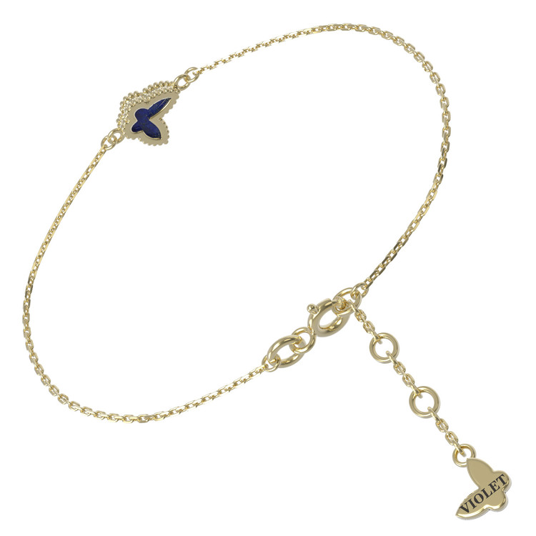 Браслет из лимонного золота c лазуритом