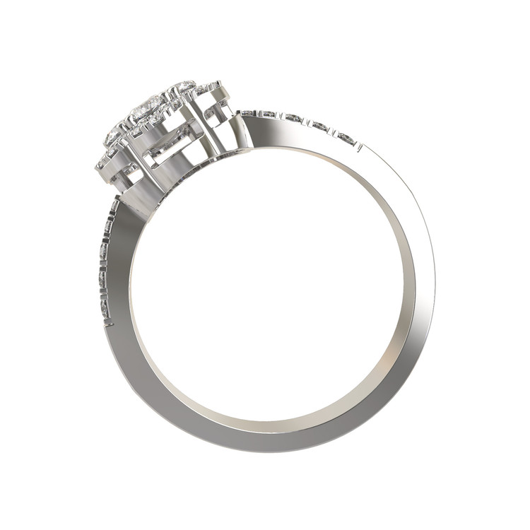 Кольцо из белого золота c бриллиантами