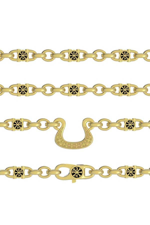 Цепь из лимонного золота c эмаль