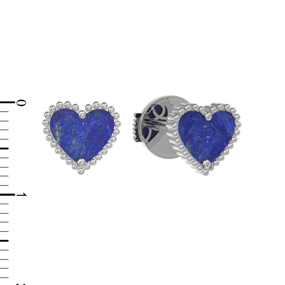 Серьги из белого золота c лазуритом