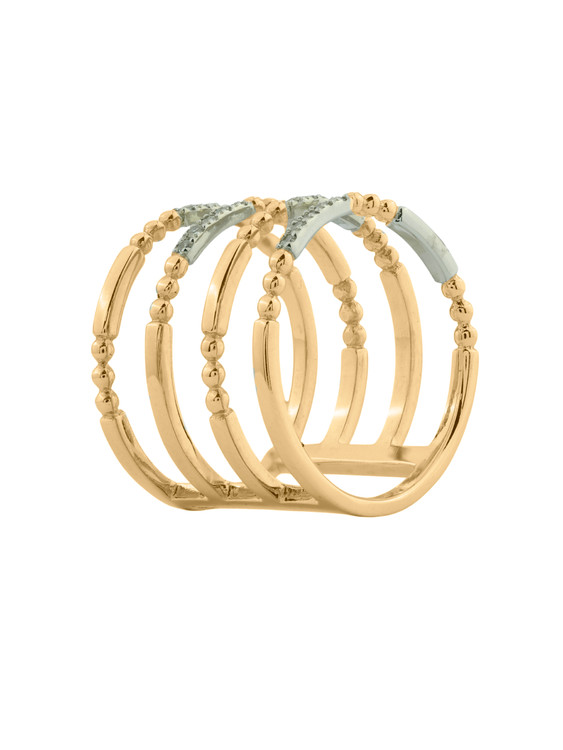 Кольцо из лимонного золота c бриллиантами