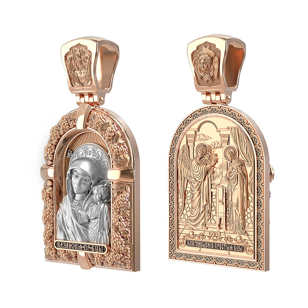 Образок из золота c эмаль