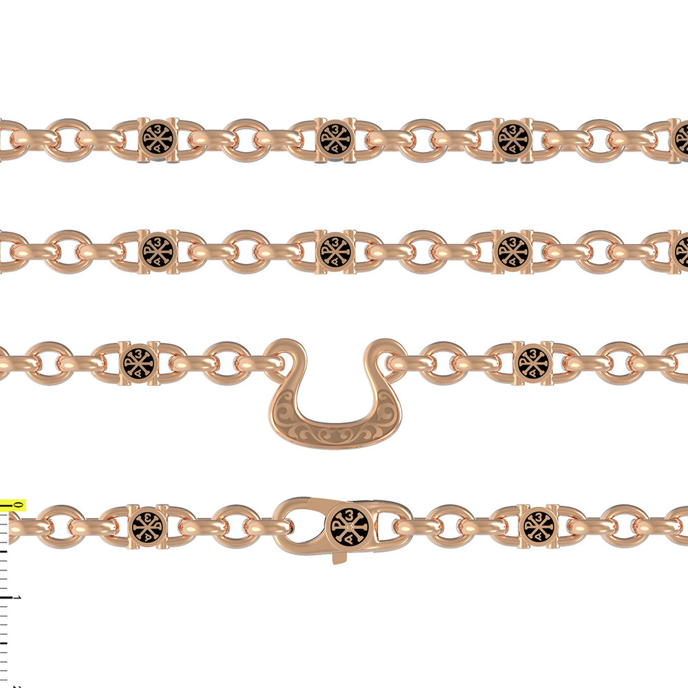 Цепь из золота c эмаль