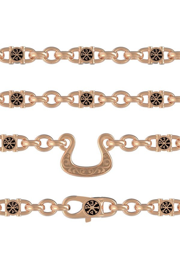 Цепь из золота c эмаль