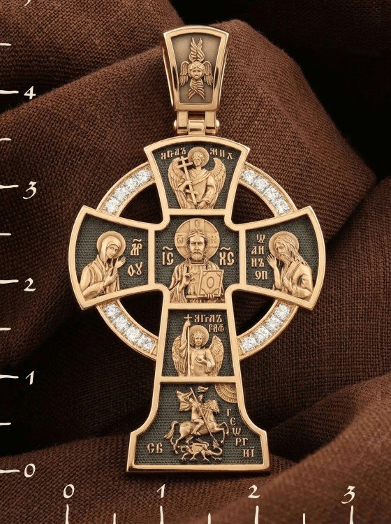 Крест из золота c бриллиантами