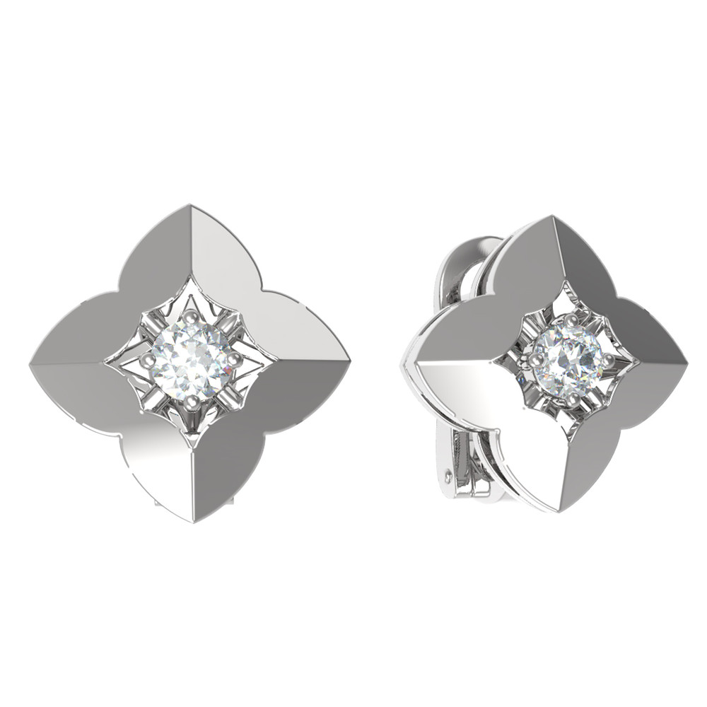 Серьги из белого золота c бриллиантами