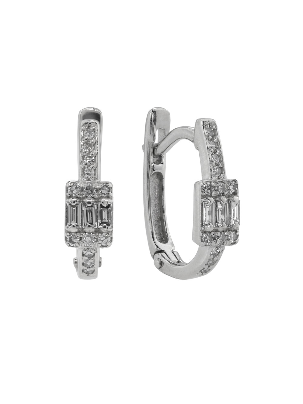 Серьги из белого золота c бриллиантами