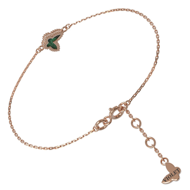 Браслет из золота c малахитом