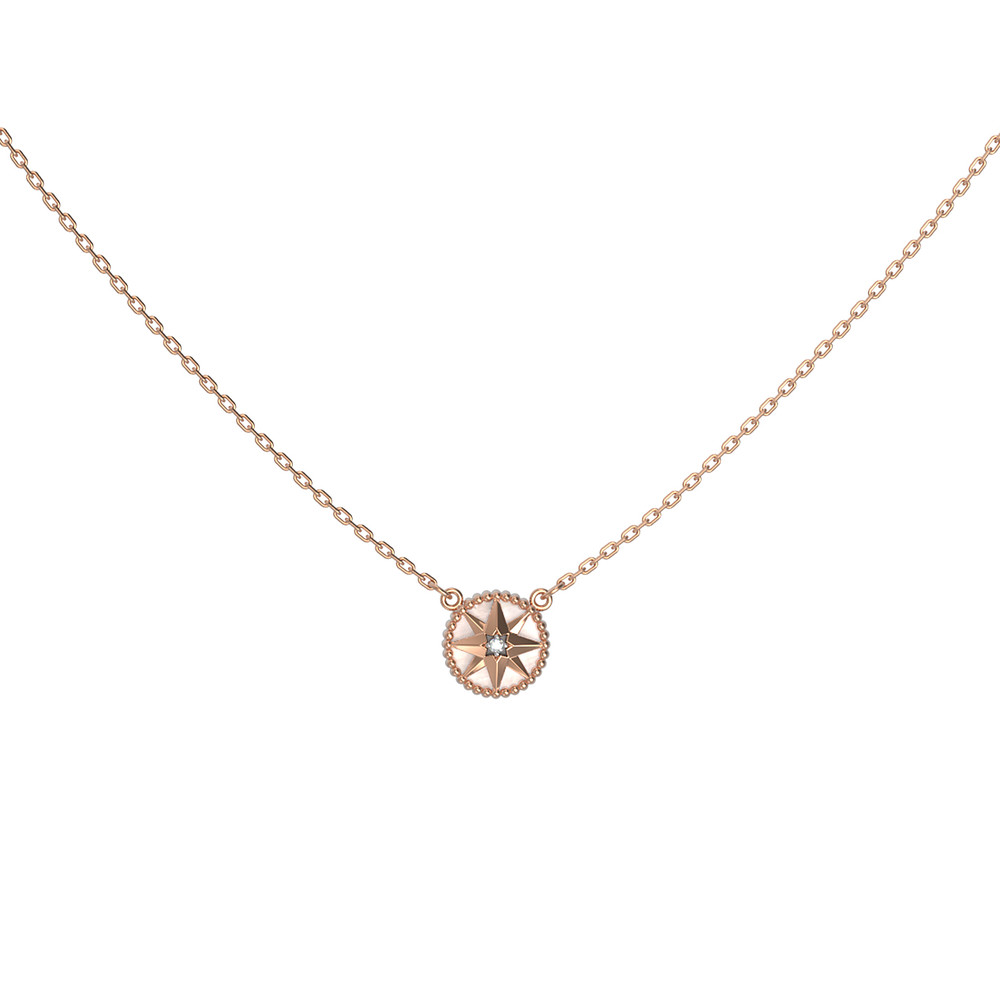 Колье из золота c бриллиантами и перламутром