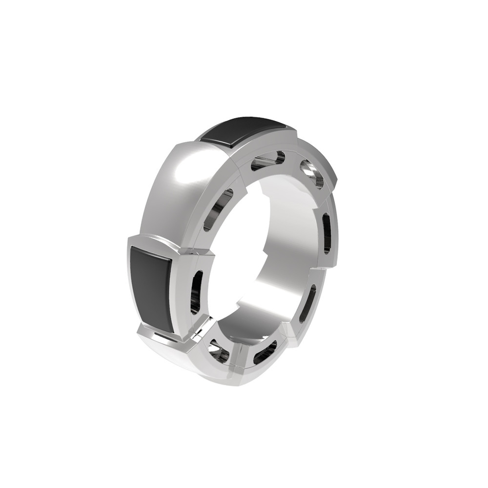 Подвеска из белого золота c ониксом