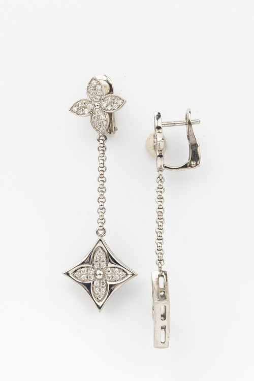 Серьги из белого золота c бриллиантами