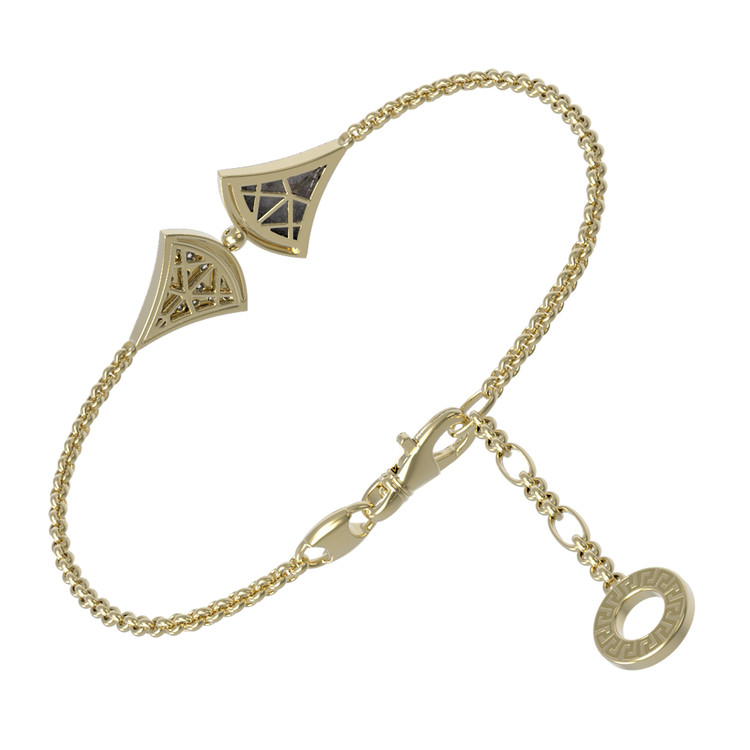 Браслет из лимонного золота c бриллиантами и перламутром