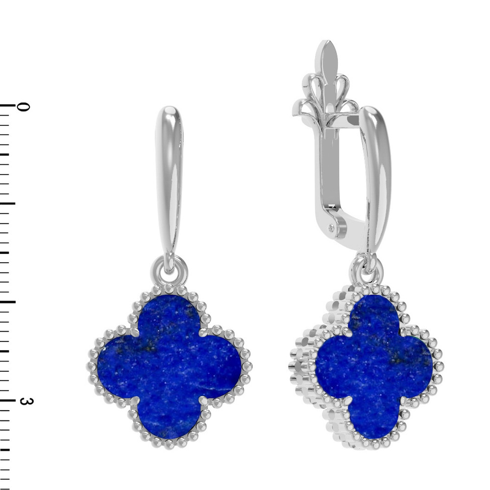 Серьги из белого золота c лазуритом