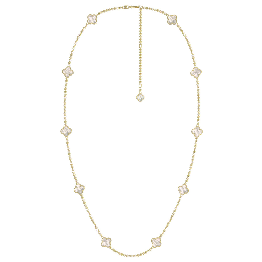 Колье из лимонного золота c перламутром